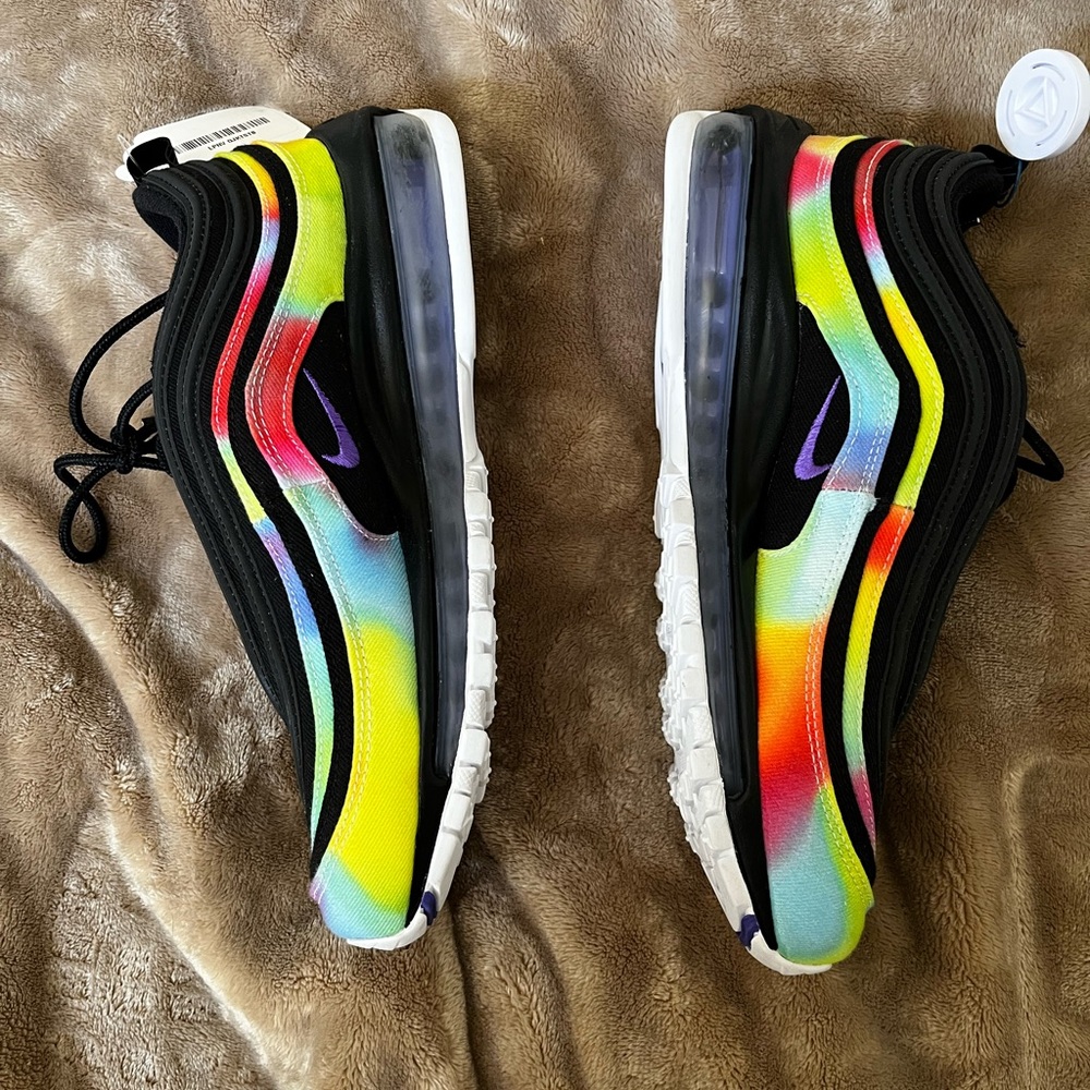Nike Air Max 97 Tie-Dye Black Multi Color Rainbow CK0841-001 Men’s Size 8 US